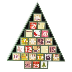منقوشة ديكور شجرة على شكل مجيء التقويم لعيد الميلاد هدية