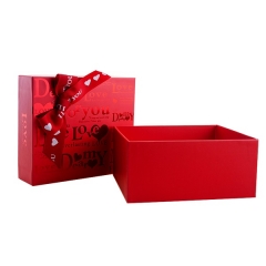 مخصص أنا أحبك أحمر ختم غطاء علبة هدية جامدة ورقة مع الشريط القوس